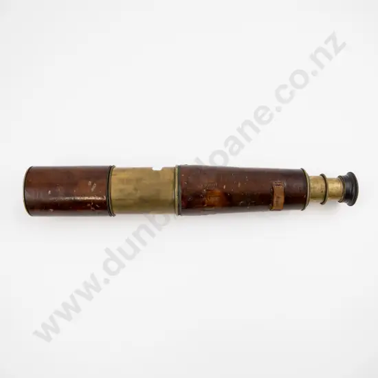 Dated 1916 Military Brass and Leather Bound Two Draw Telescope