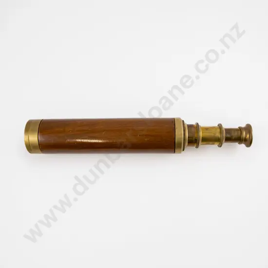 C20th Brass and Walnut Three Draw Sporting Telescope