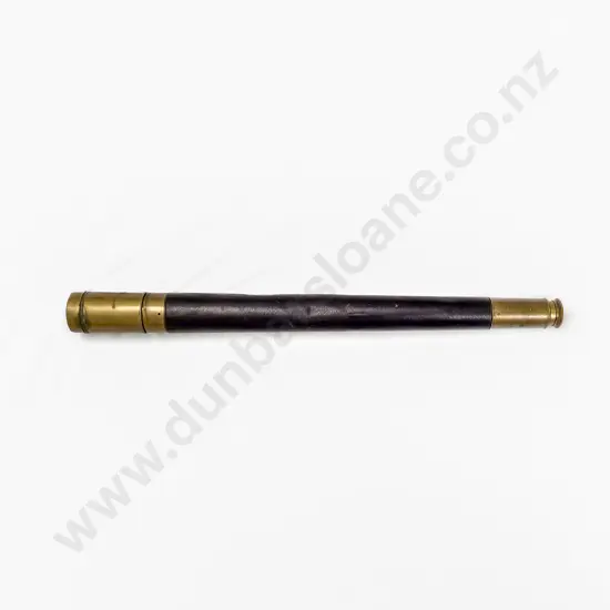 Late C19th Brass and Leather Bound SIngle Draw Telescope