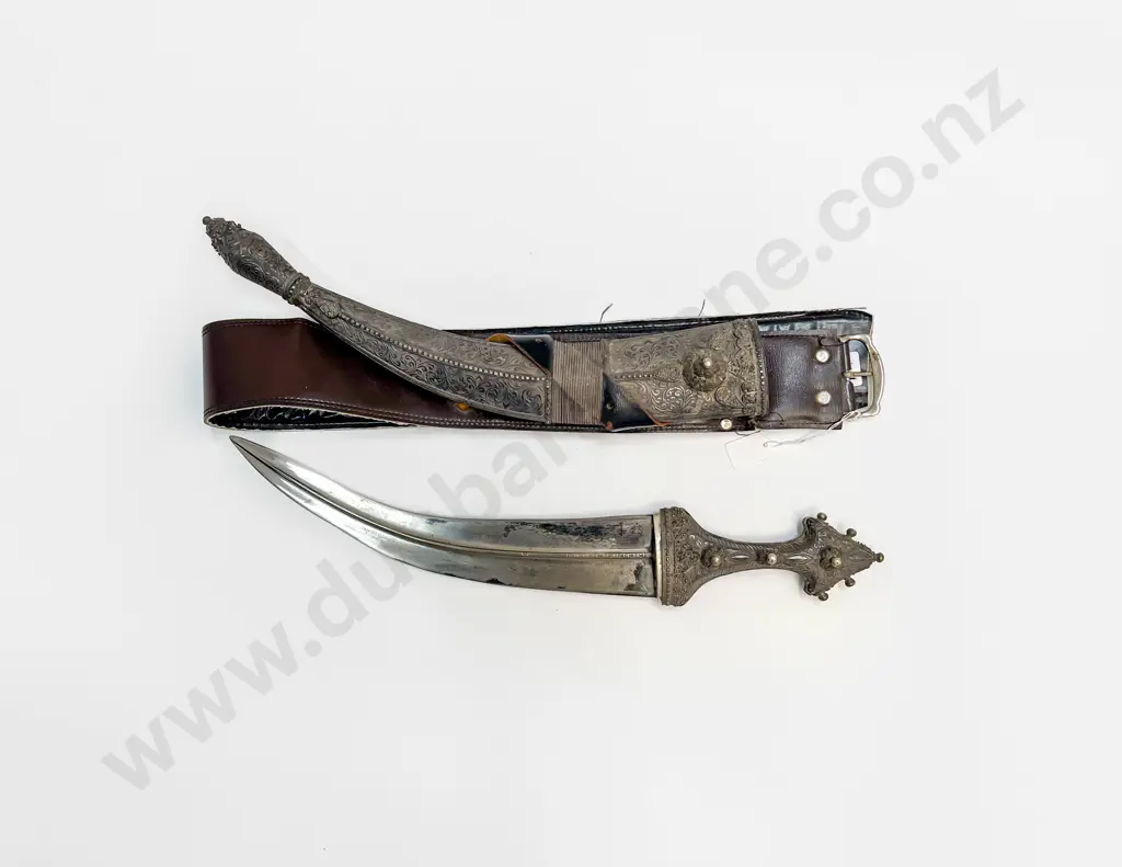 Early C20th Saudi Arabian (Wahhabite) All Silver Mounted Jambiya Dagger Image 1++