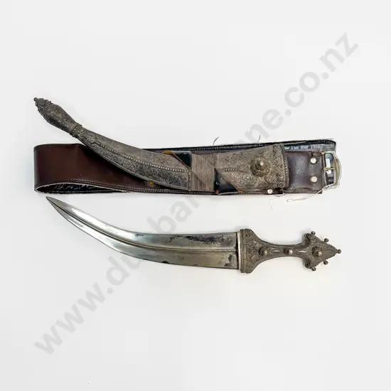 Early C20th Saudi Arabian (Wahhabite) All Silver Mounted Jambiya Dagger