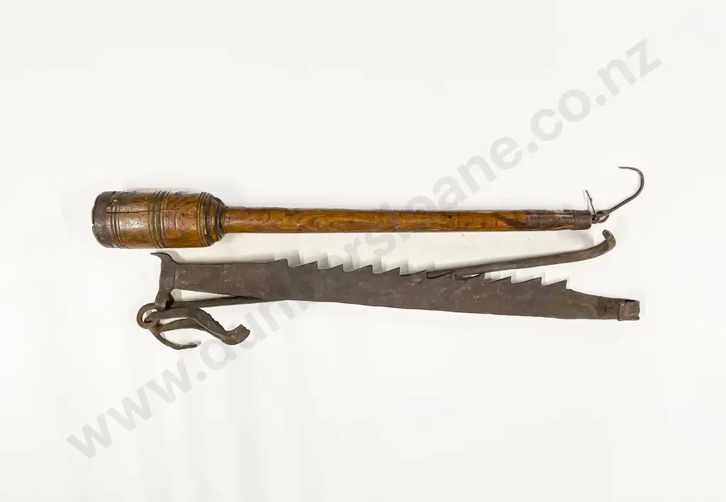 Early C19th British Naval Wooden Elm Canon Rammer Image 1++