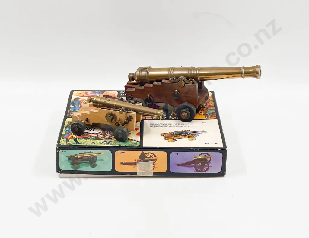 Pocher Constructed Model Canon and Brass on Wood Model Canon Image 1++