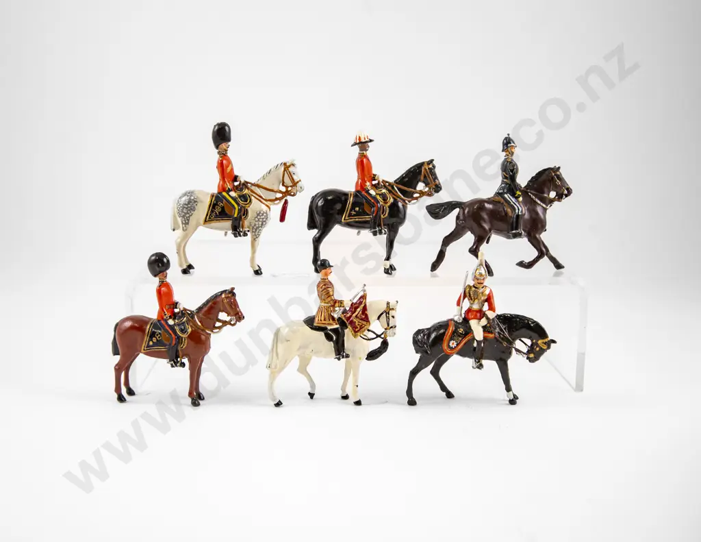 Unboxed Britains Six Various Regimental Mounted Officers (repainted) Image 1++