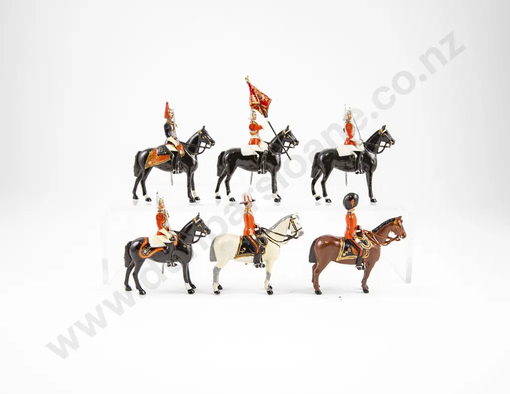 Unboxed Britains Six Various Regimental Mounted Officers (repainted) Image 1++