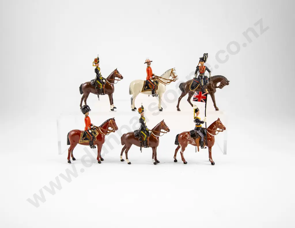Unboxed Britains Six Various Regimental Mounted Officers (repainted) Image 1++