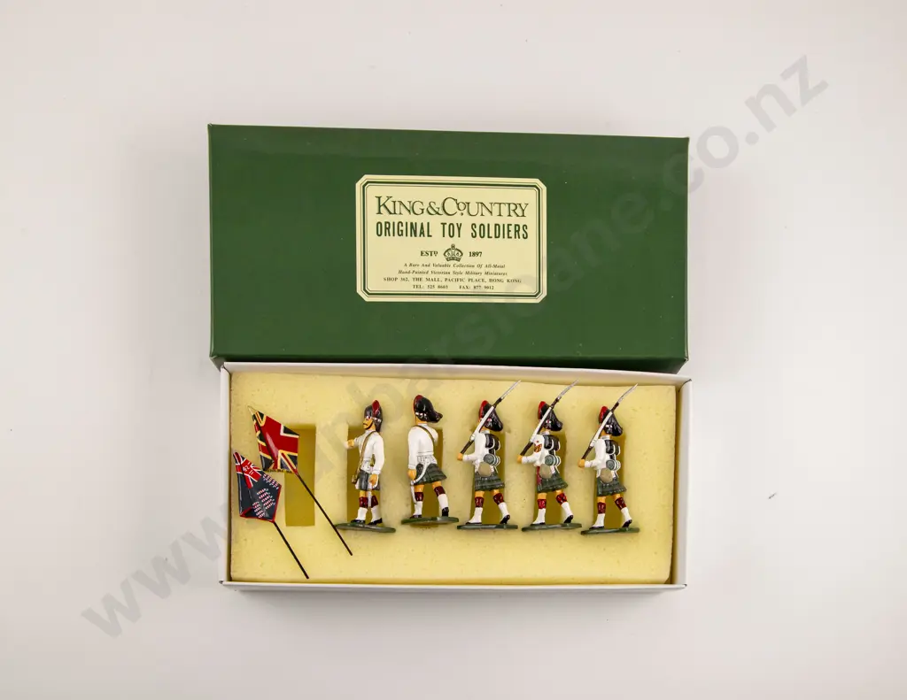 Boxed King & Country Original Toy Soldiers Black Watch Colour Party (5) Image 1++