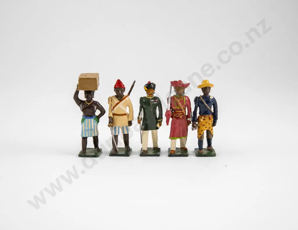 Nostalgia Toy Soldiers Assorted African and Indian Figures (5) Image 1++