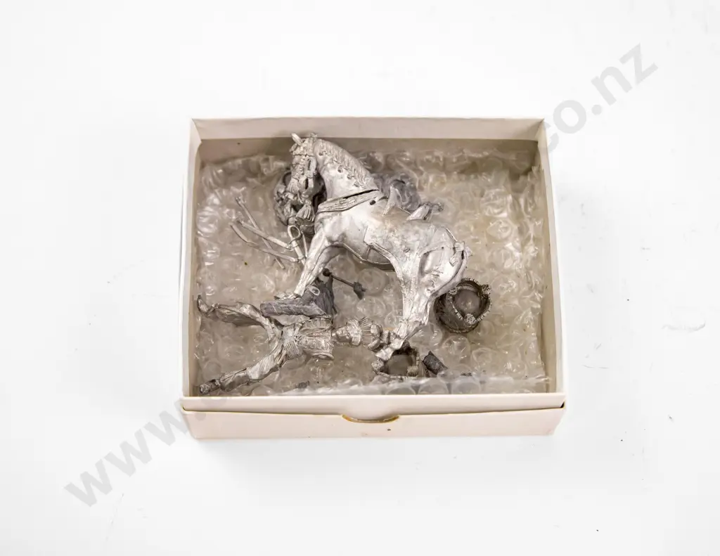 Unmarked White Metal Casting Kit of Mounted Native Drummer Image 1++