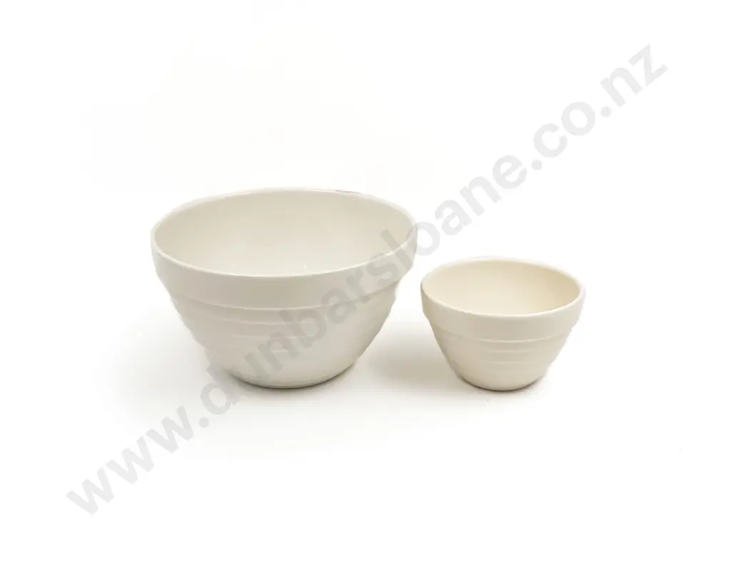 Two Crown Lynn White Ceramic Kitchen Bowls Image 1++