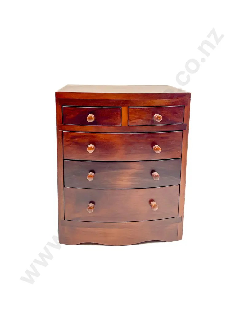 Miniature Mahogany Bow Front Chest Image 1++