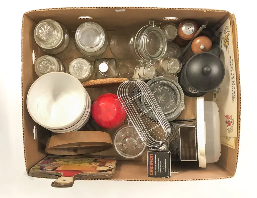 Two Boxes of Storage Jars Image 1++