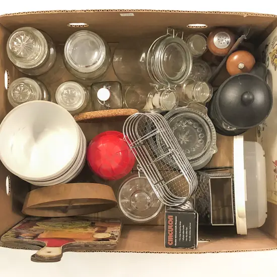 Two Boxes of Storage Jars