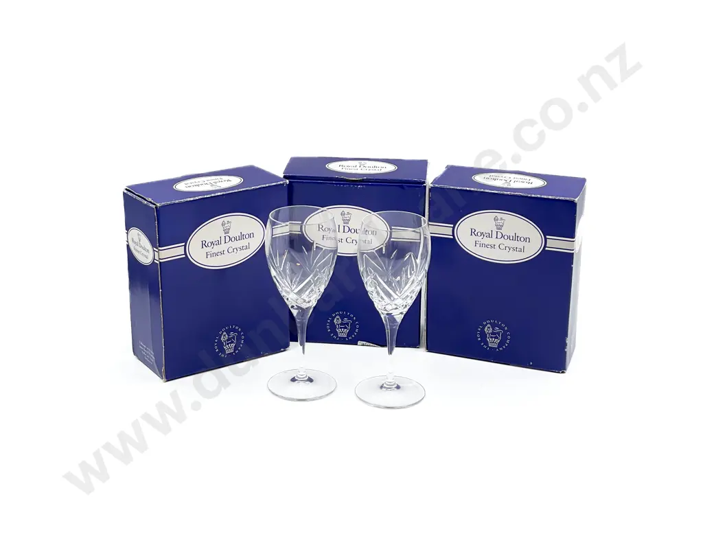 Six Royal Doulton Crystal Wine Glasses Image 1++