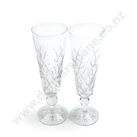 Set of Six Crystal Champagne Flutes