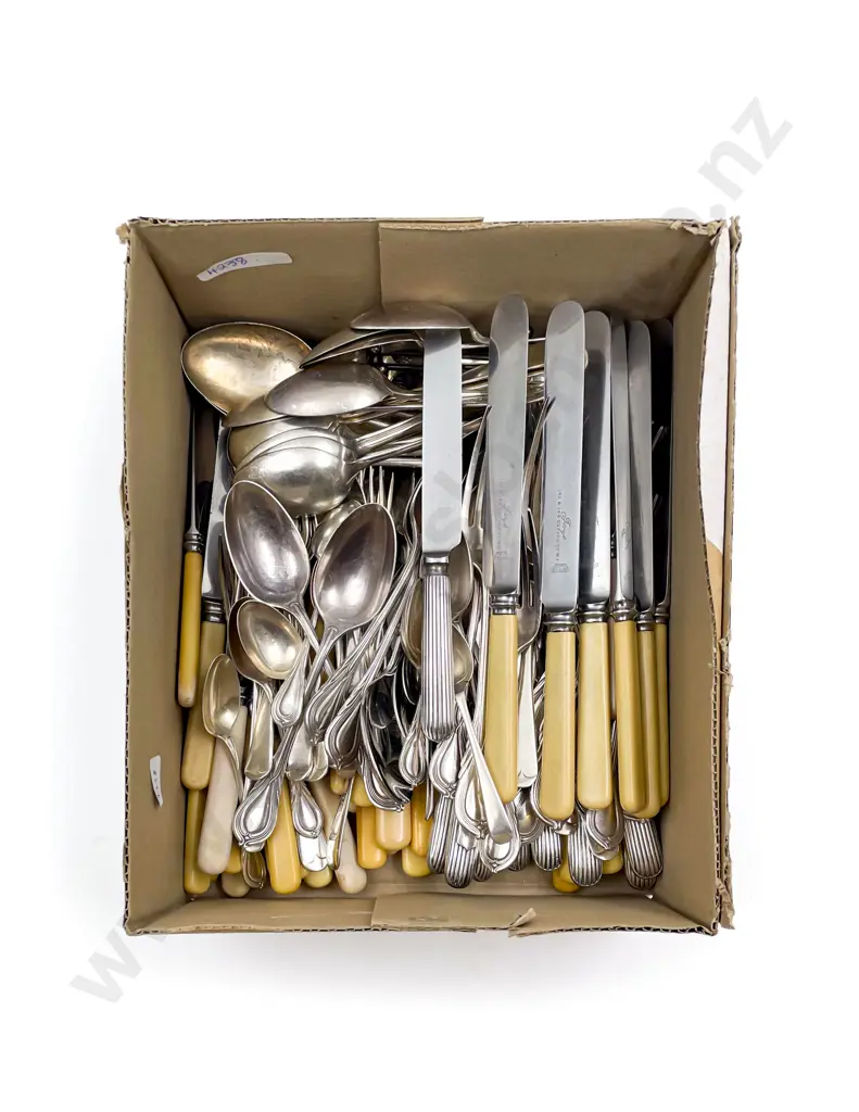 Box of Plated Cutlery incl Bone Handled Knives Image 1++