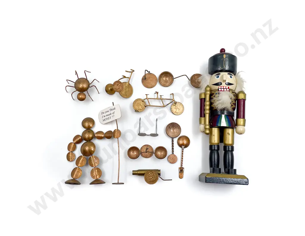Wooden Toy Soldier and Ornamental Coins Image 1++