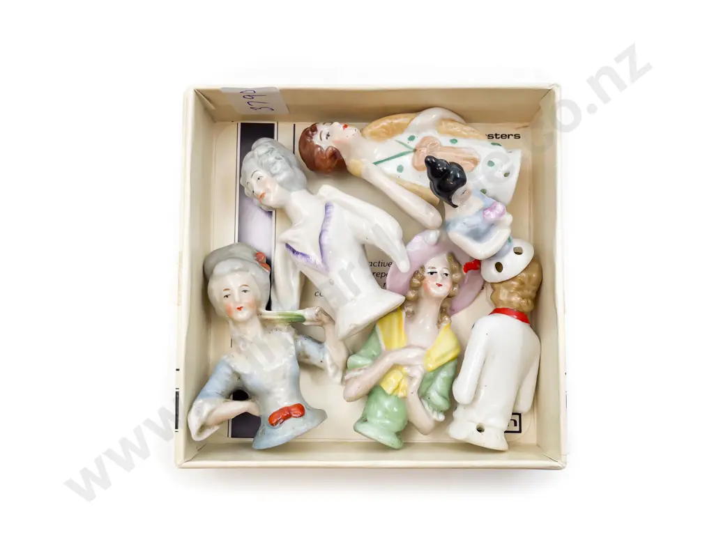 Collection Six Art Deco China Half Head Dolls Image 1++