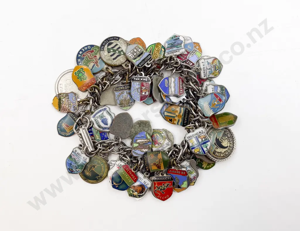 Souvenir Town Shield Charm Bracelet Image 1++