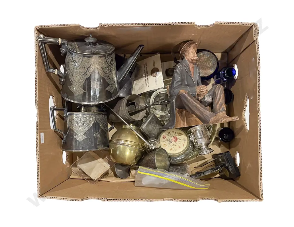 Box of Mixed S/P and Metalware Image 1++