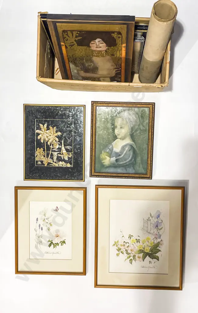 Box of Assorted Framed Works Image 1++