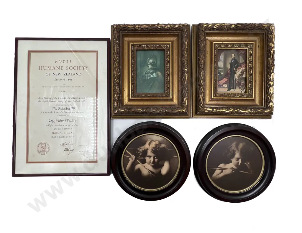 Box of Assorted Framed Works Image 1++