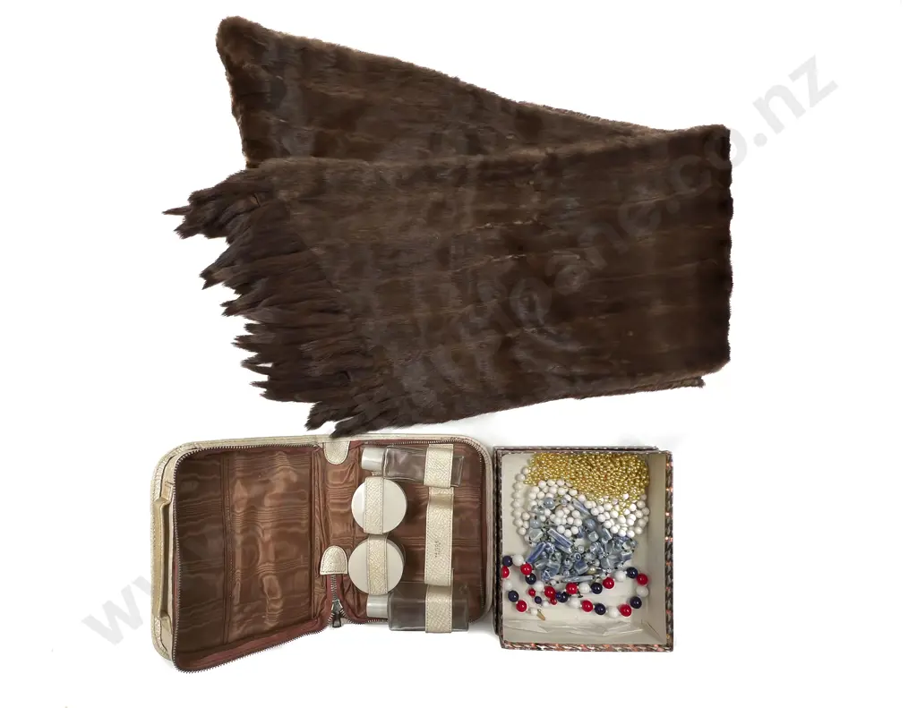 Fur Stole with Costume Jewellery etc. Image 1++
