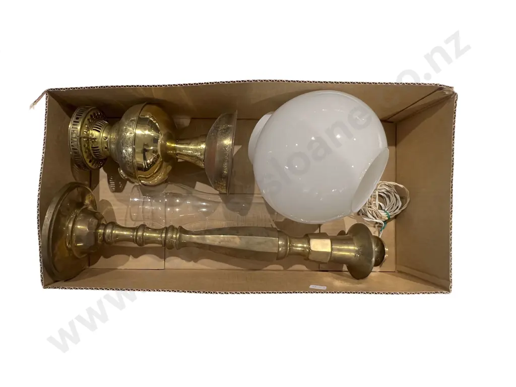 Brass Table Lamp and Kerosene Lamp Image 1++
