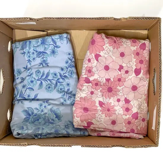 Two C1970s Sheets and Patchwork Piece