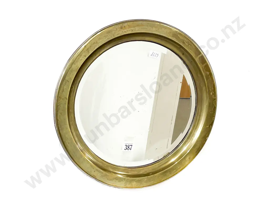 Circular Brass Framed Mirror Image 1++