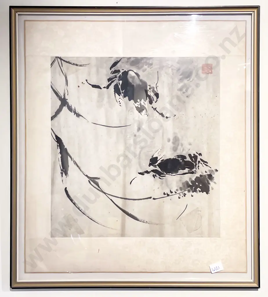 Three Silk Bordered Chinese Watercolours Image 1++