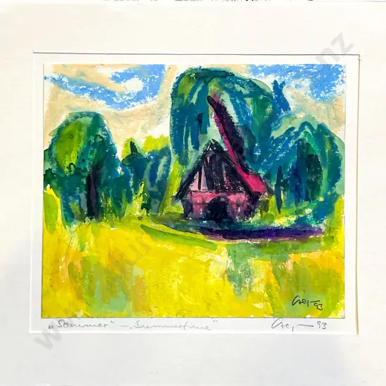 Two Small Rhonda Greig Landscapes and other small watercolour