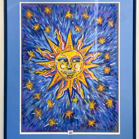 Pastel Sun-Burst and Framed Poster (af)