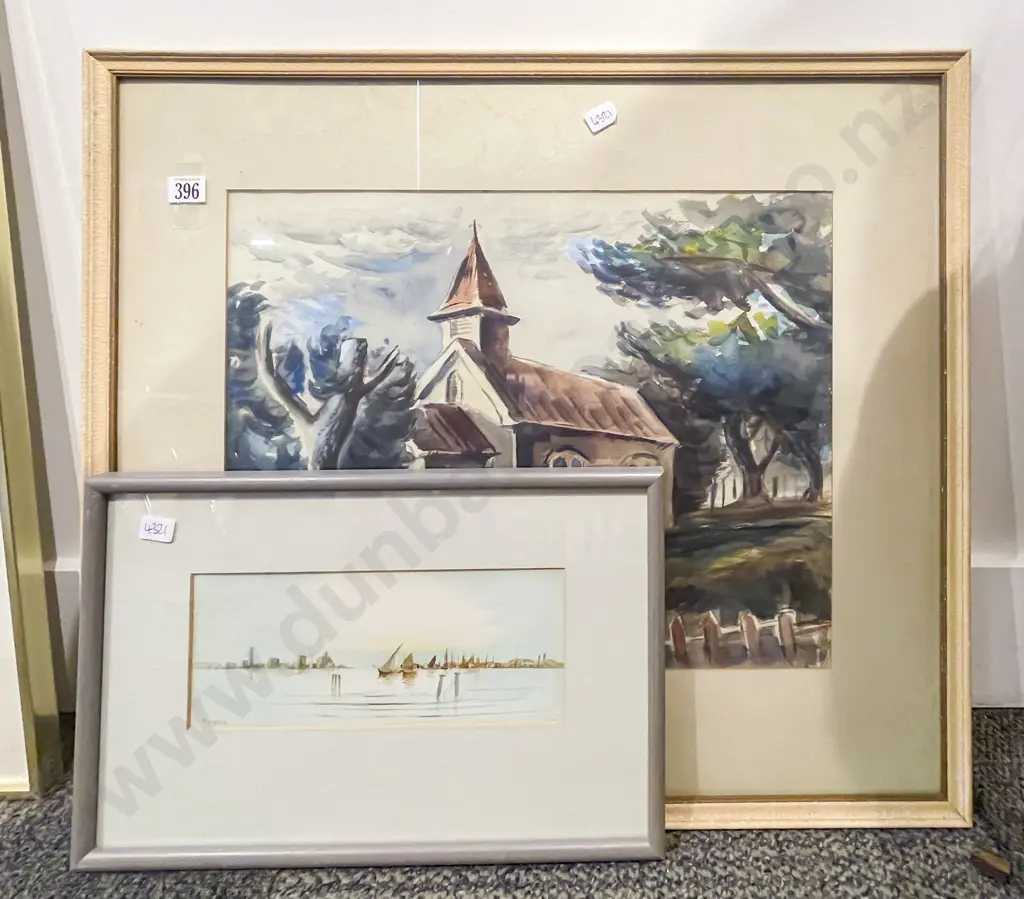 Watercolour of Church and Smaller View on the Nile Watercolour Image 1++