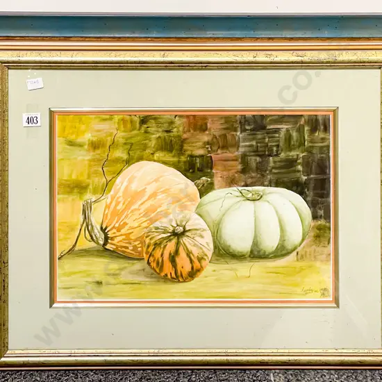Watercolour Still Life of Vegetables and another of a Chick