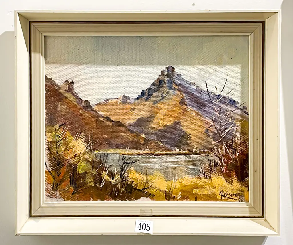 Charles McKenize Dawn Light on Walter Peak Oil on Board Image 1++