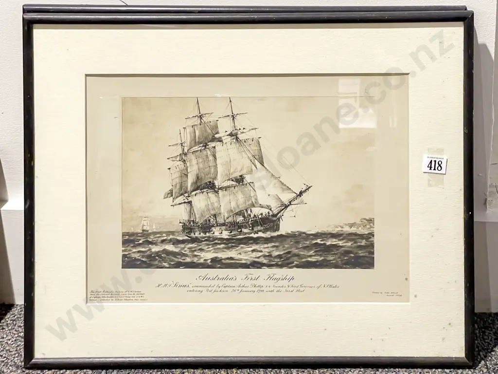Pair Maritime Prints Of Sailing Ships Image 1++