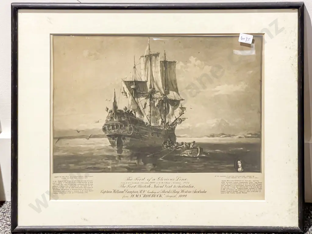 Pair Maritime Prints Of Sailing Ships Image 1++