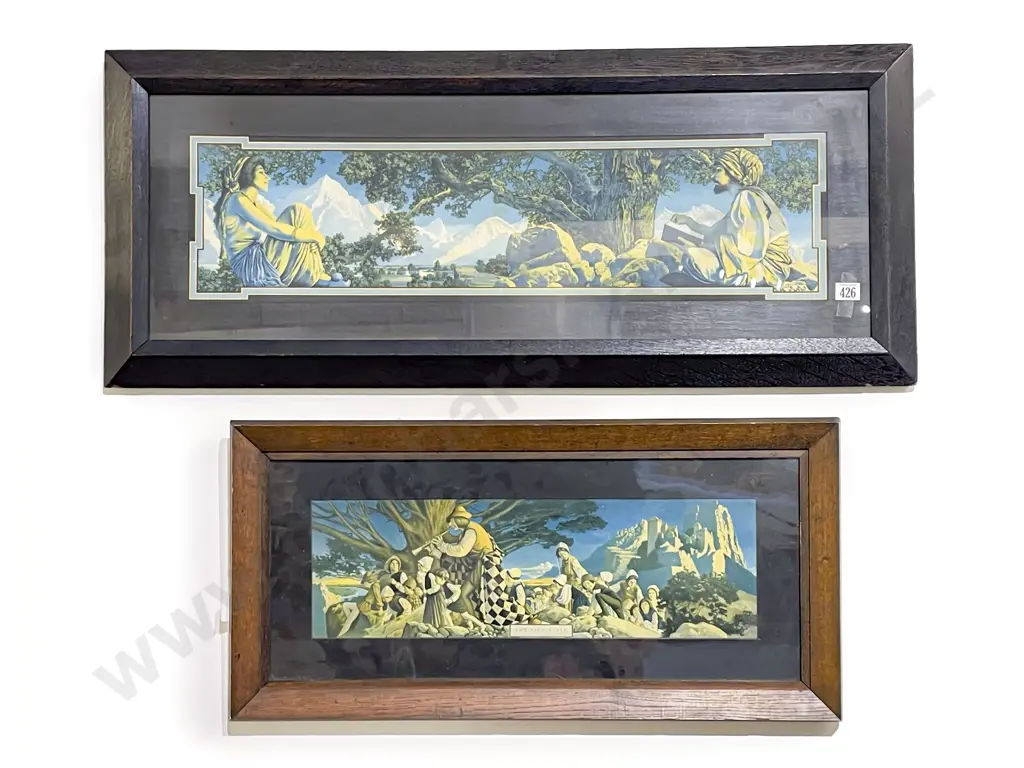 Two Oak Framed Prints After Maxfield Parrish Image 1++