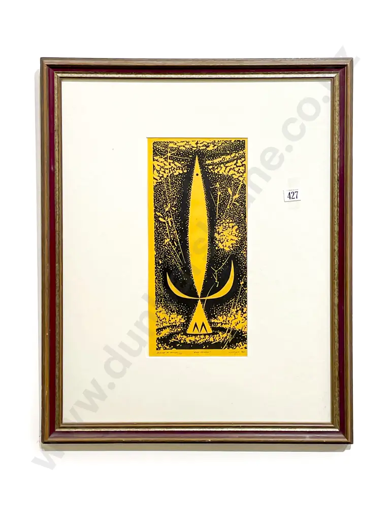 Gordon McAuslan 'Bird Poised' 1949 Ltd Ed Linocut Image 1++