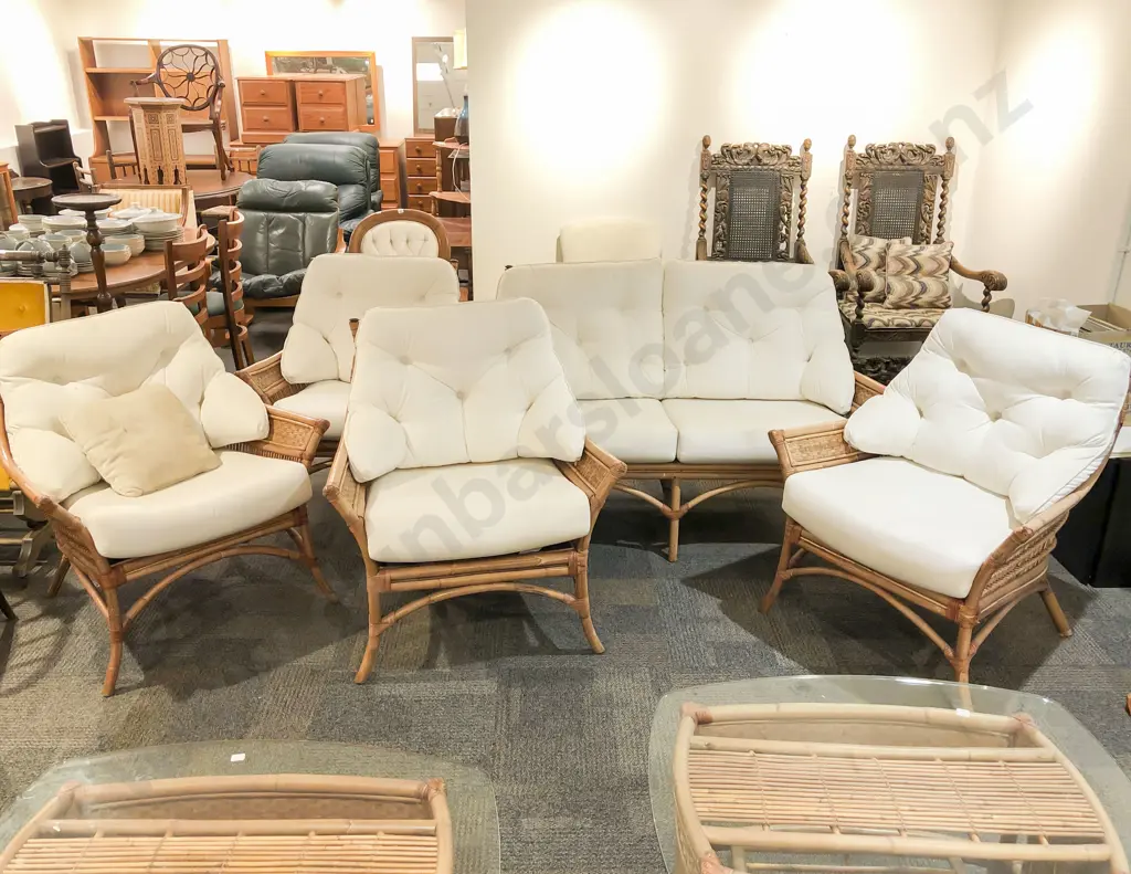 Seven Piece Cane Conservatory Set Image 1++