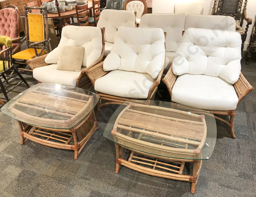 Seven Piece Cane Conservatory Set Image 1++