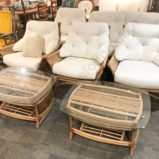 Seven Piece Cane Conservatory Set