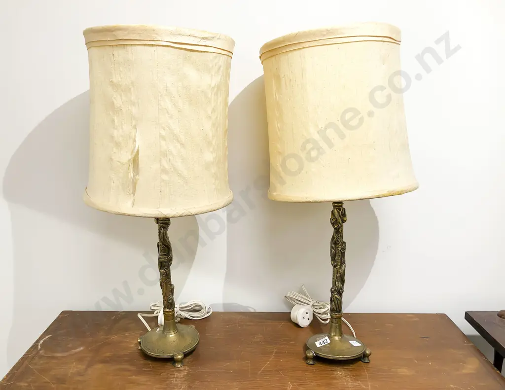 Pair Decorative Brass Lamps Image 1++
