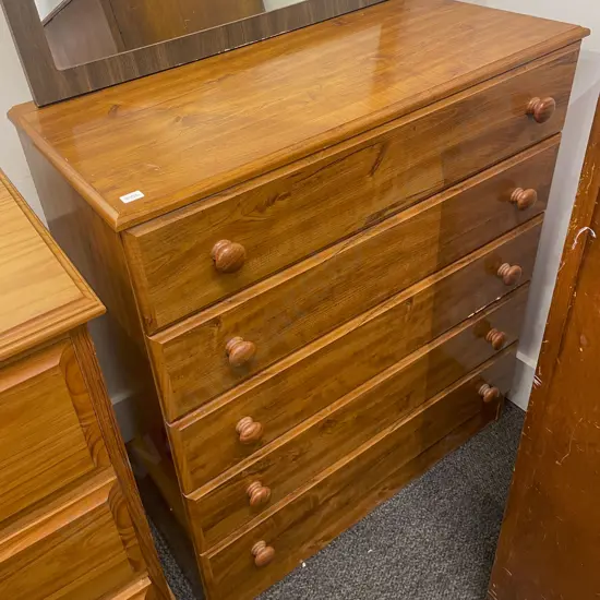 Five Drawer Chest & Wall Mirror