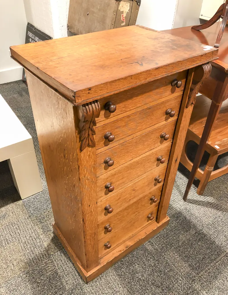 Victorian Oak Wellington Chest Image 1++