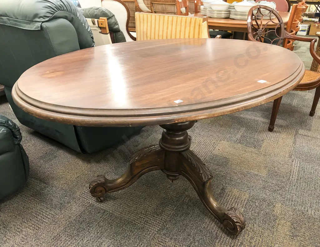 Victorian Beech Oval Breakfast Table Image 1++
