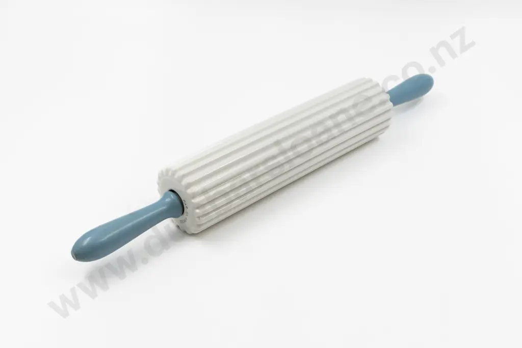 Unmarked Ribbed White China Rolling Pin for Rolled Oats Image 1++