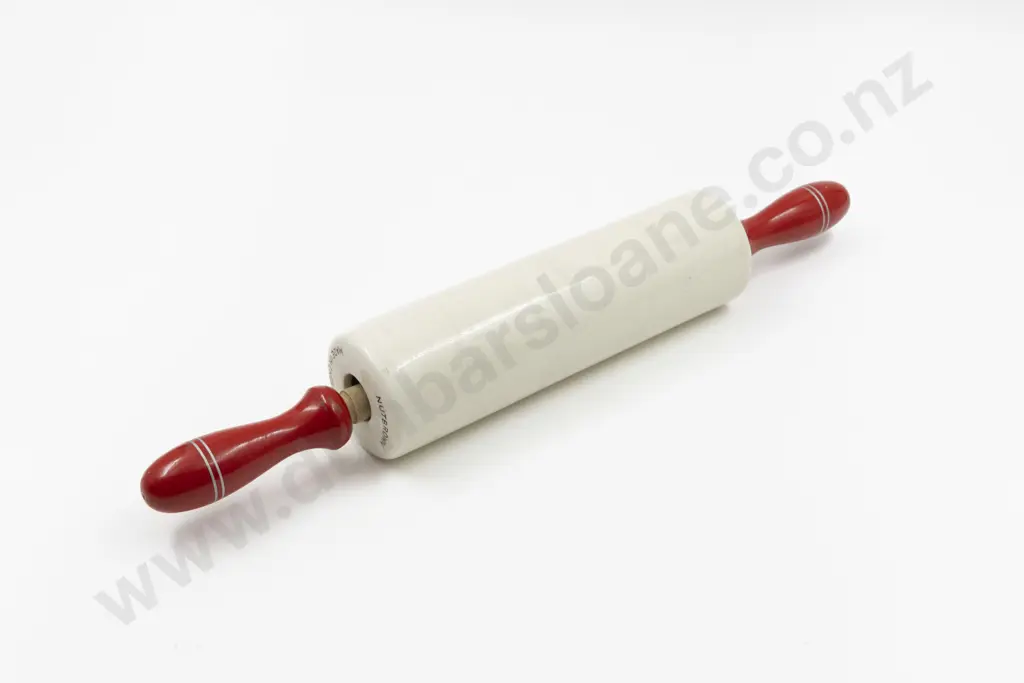 Made in England Nutbrown White China Rolling Pin Image 1++