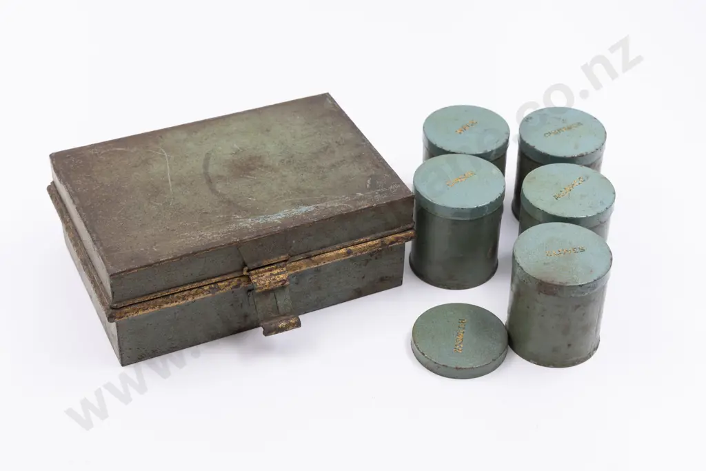 Early C20th Manor House Cook's Tin Spice Box Image 1++